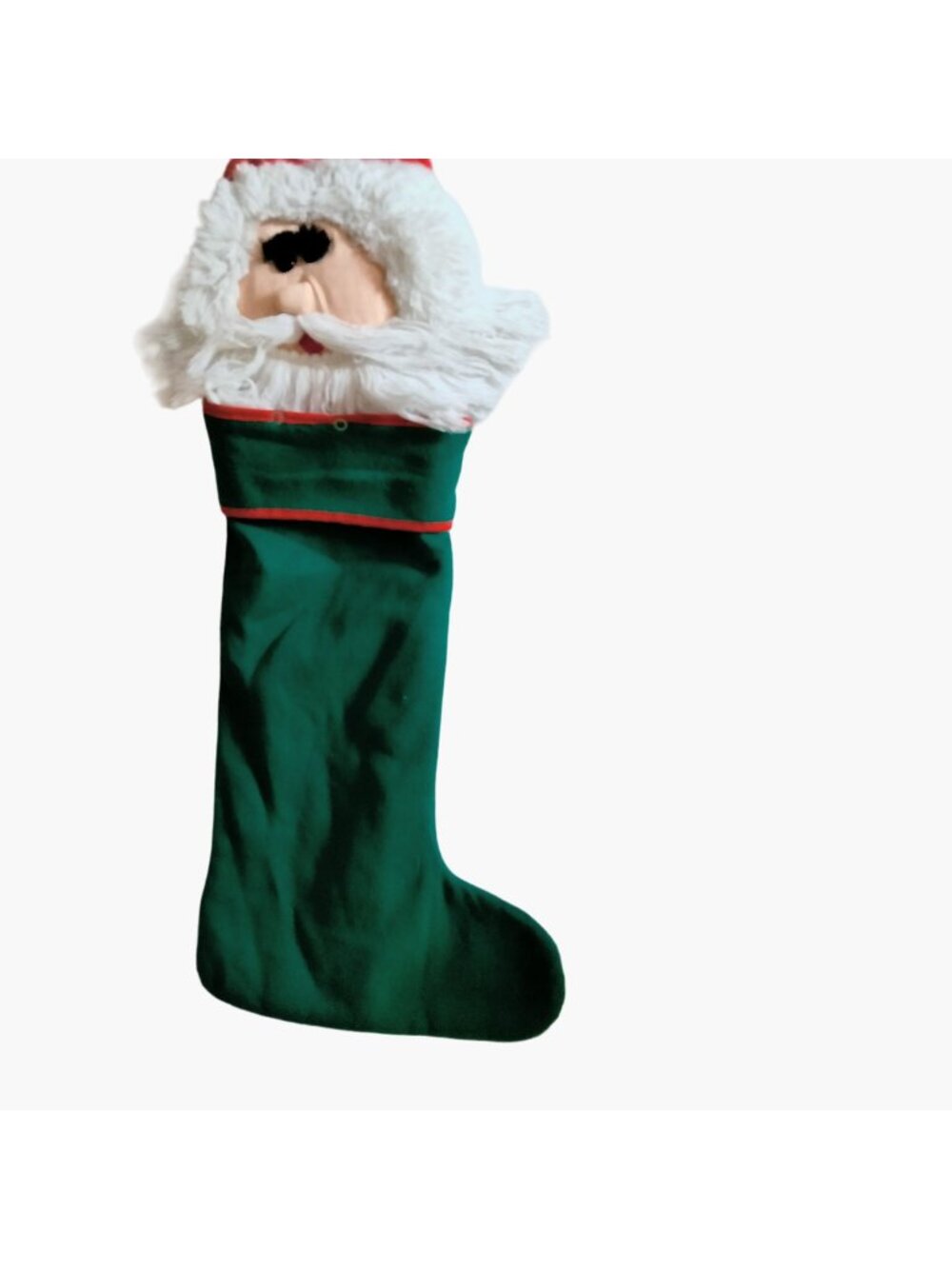 Santa Claus Christmas Stocking  Large 24 Inches Plush head Handmade